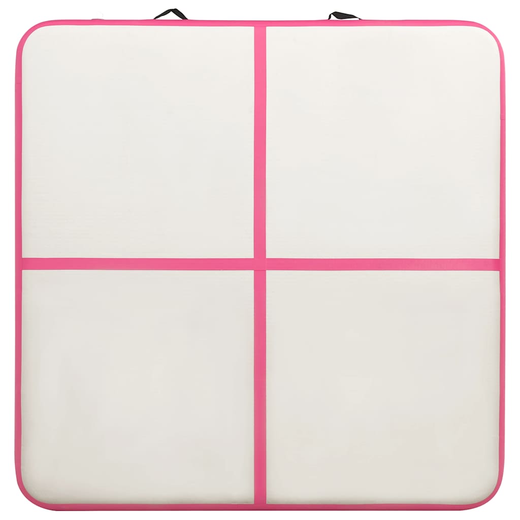 Aufblasbare Gymnastikmatte mit Pumpe 300×100×10 cm PVC Rosa