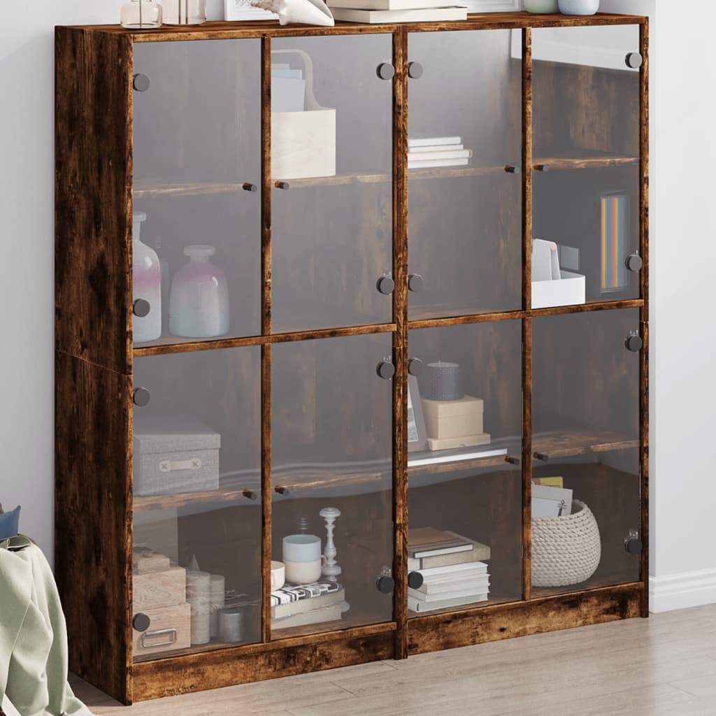 Bücherschrank mit Türen Weiß 136x37x142 cm Holzwerkstoff