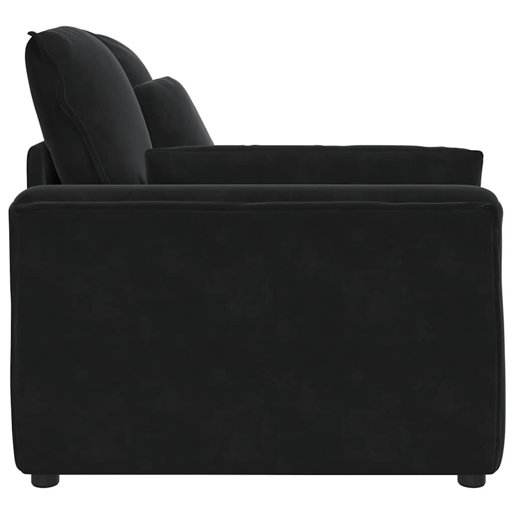 Modulares Sofa Endmodul mit Armlehne Kissen Blau 100 cm