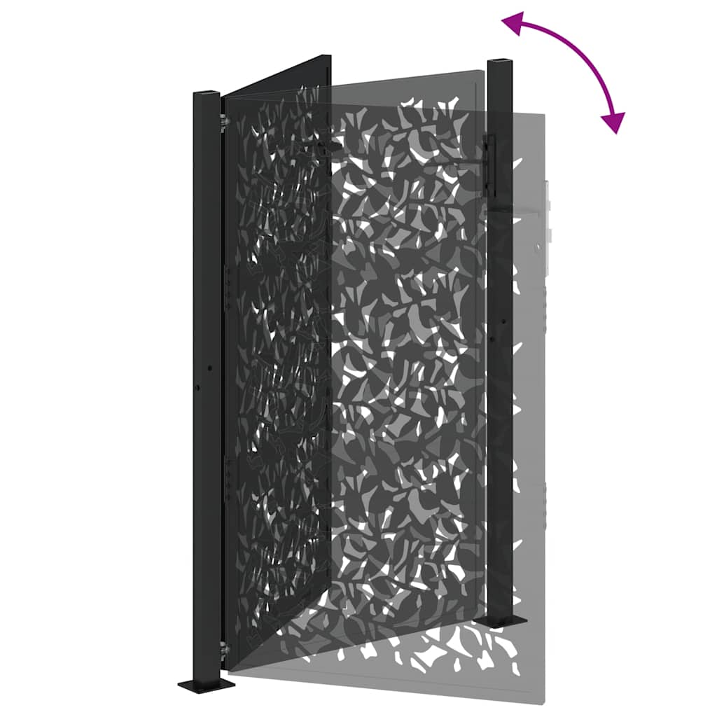 Gartentor Schwarz 100x100 cm Stahl Lichtdesign