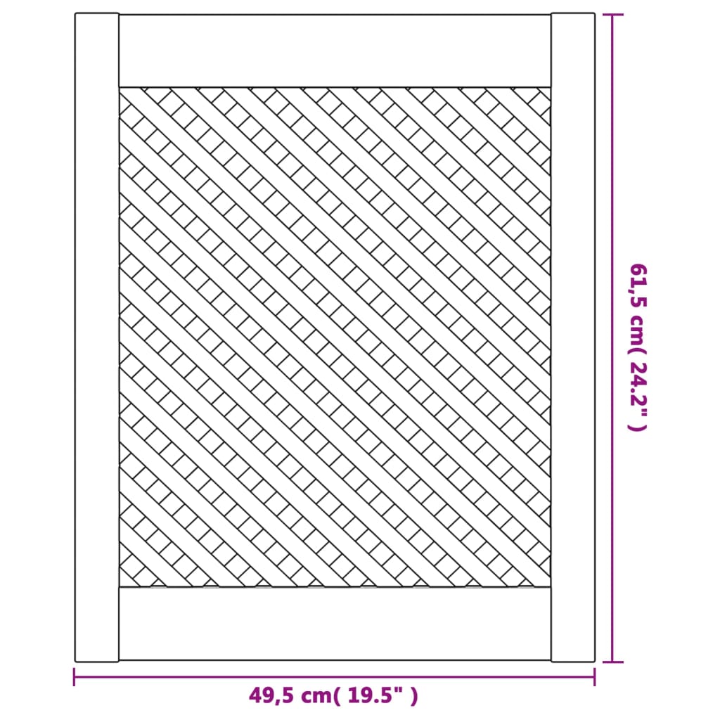 Schranktüren 2 Stk. Gitter-Design 39,5x39,5cm Massivholz Kiefer