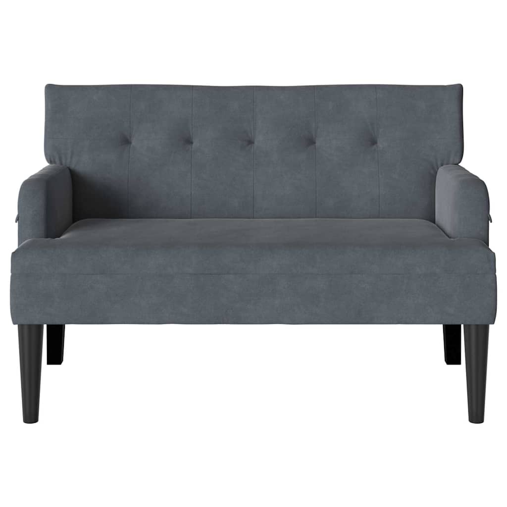 Chesterfield Bank Hellgrau 112 x 65,5 x 75 cm Samt