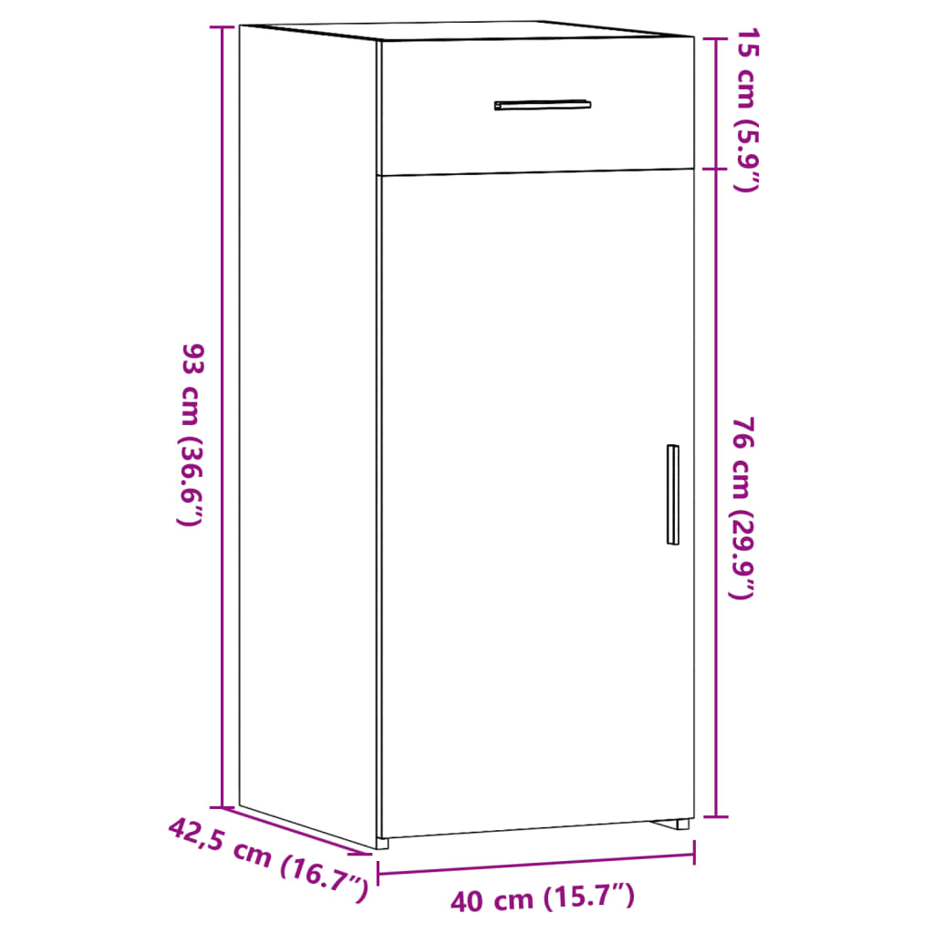 Aufbewahrungsschrank Altholz 40 x 42,5 x 93 cm Holzwerkstoff