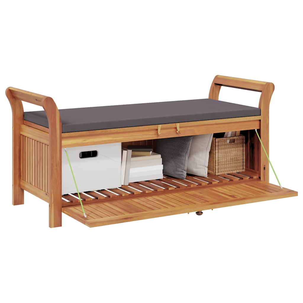 Garten-Truhenbank mit Kissen 91 cm Massivholz Akazie