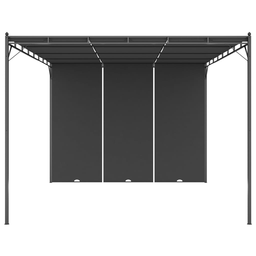 Pavillon 4 x 3 x 2,3 m Grün Polyester und Stahl