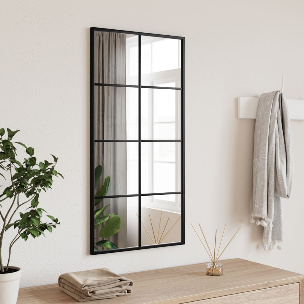Wandspiegel Schwarz 60x40 cm Metall