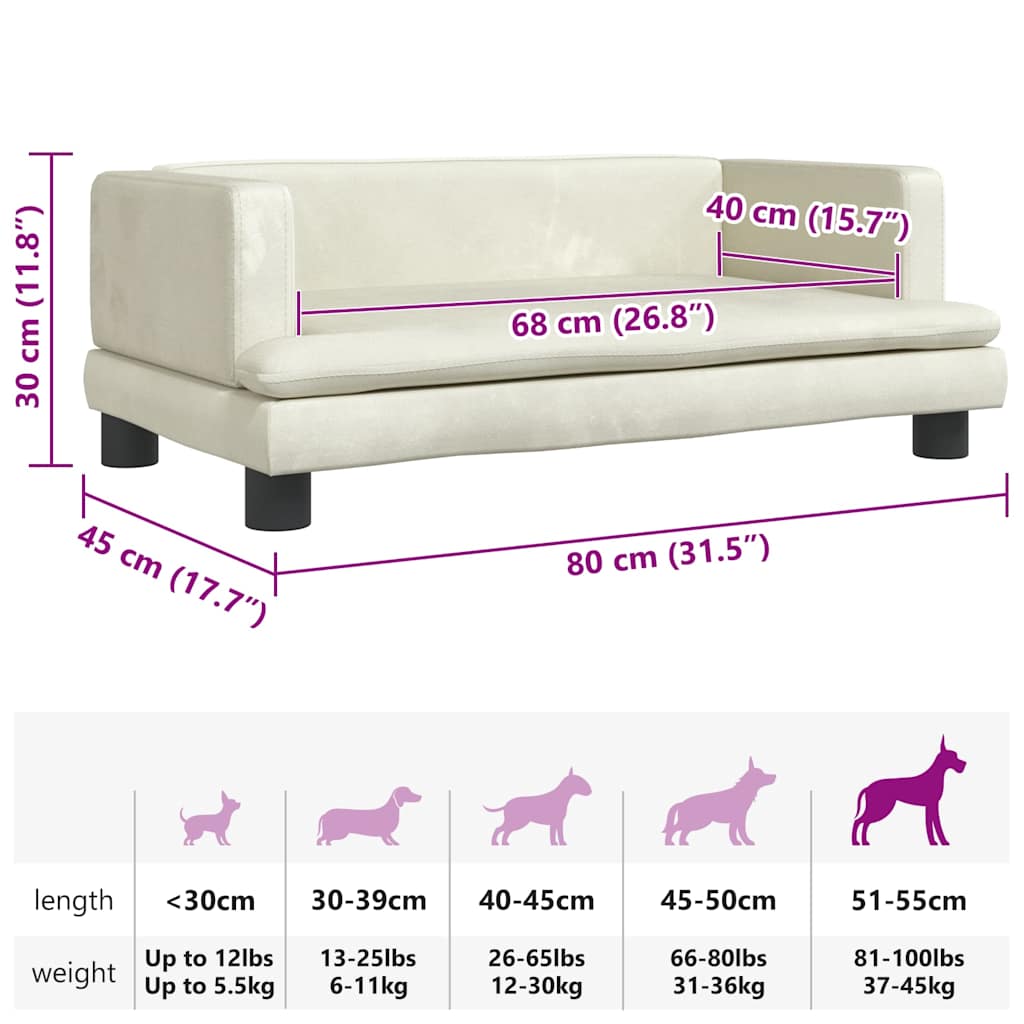 Hundebett Blau 80x45x30 cm Samt