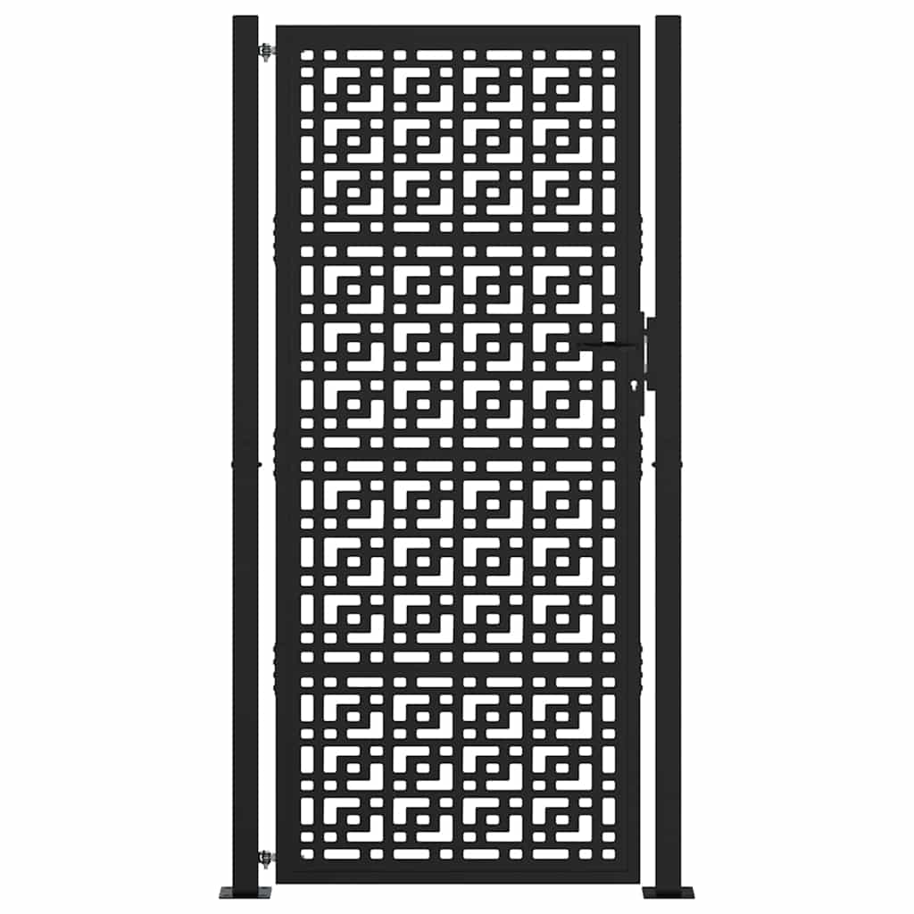 Gartentor Schwarz 100x100 cm Stahl Lichtdesign