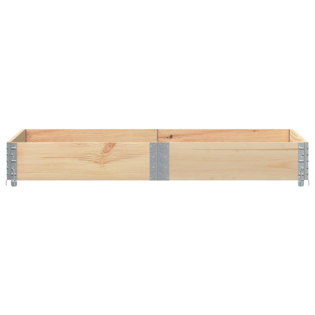 Paletten-Aufsatzrahmen Schwarz 80x60 cm Massivholz Kiefer