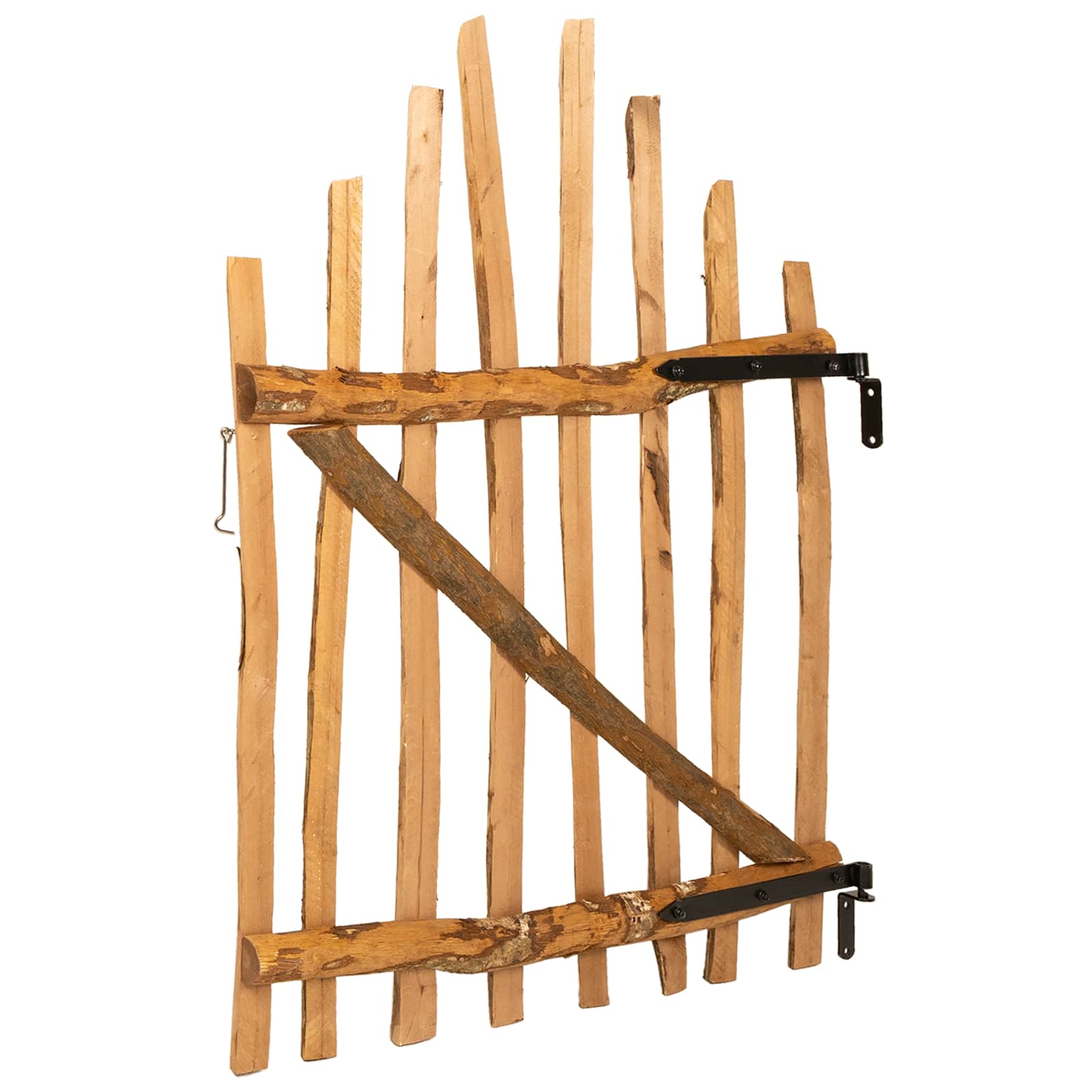 Bogenzauntor 100 x 90 cm Imprägniertes Haselholz Natur