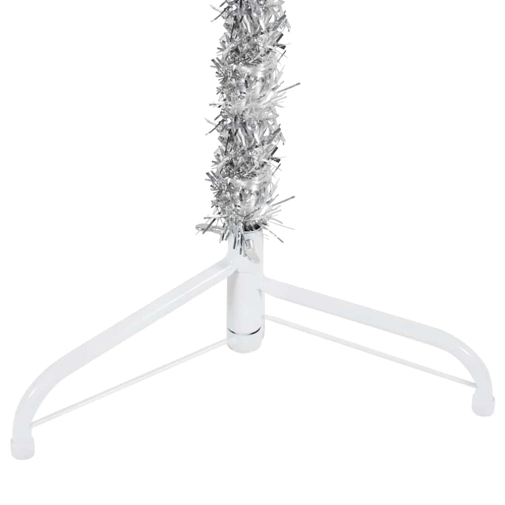 Künstlicher Halb-Weihnachtsbaum mit Ständer Schlank Weiß 180 cm