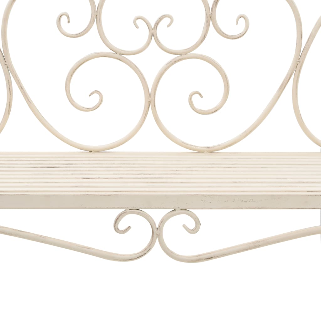 Gartenbank 132 cm Stahl Antik Braun