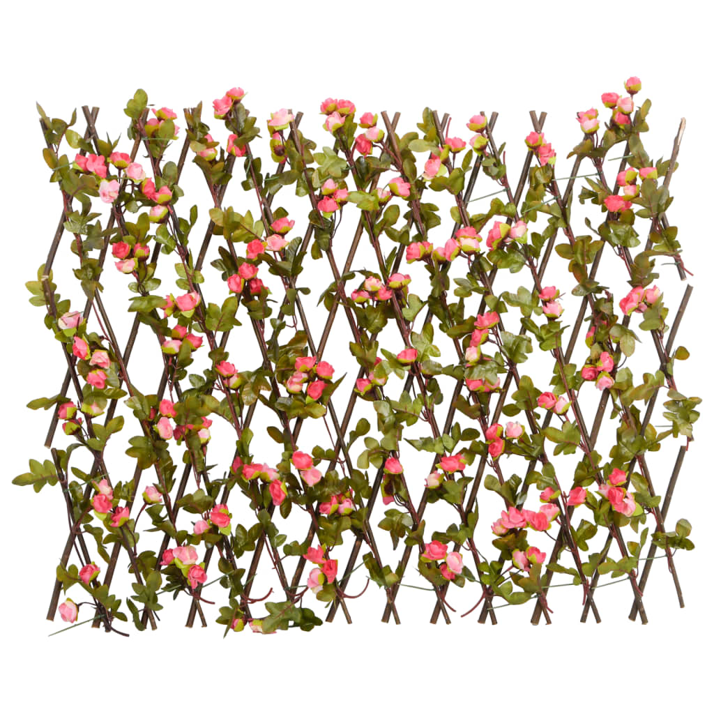 Rankgitter mit Künstlichem Efeu Erweiterbar Dunkelrosa 180x20cm