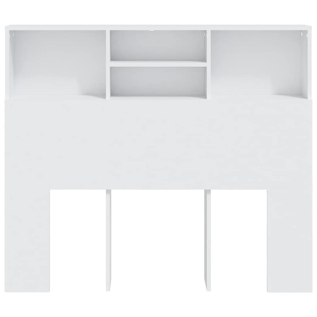 Bett-Kopfteil mit Ablagen Weiß 100x19x103,5 cm