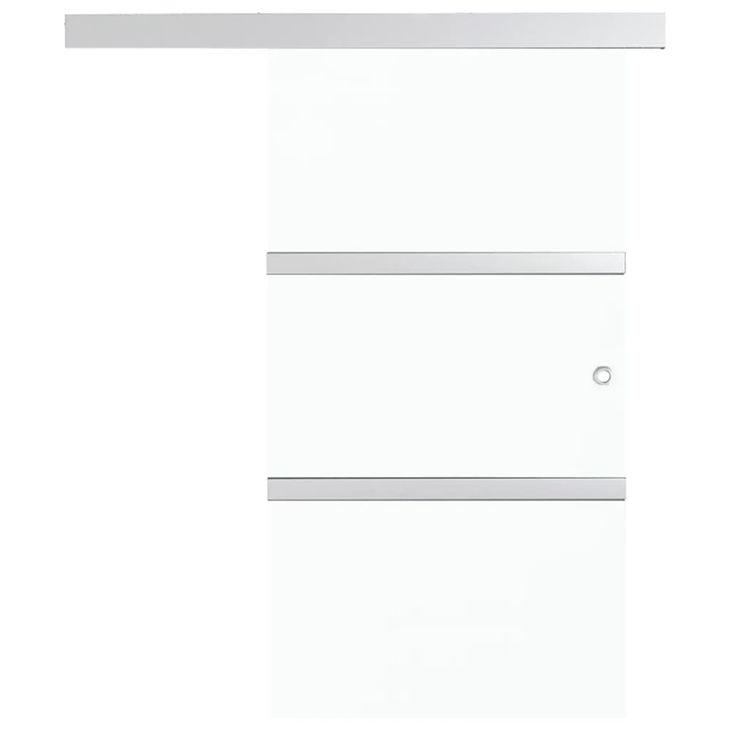 Schiebetür ESG-Glas und Aluminium 90x212 cm Silbern