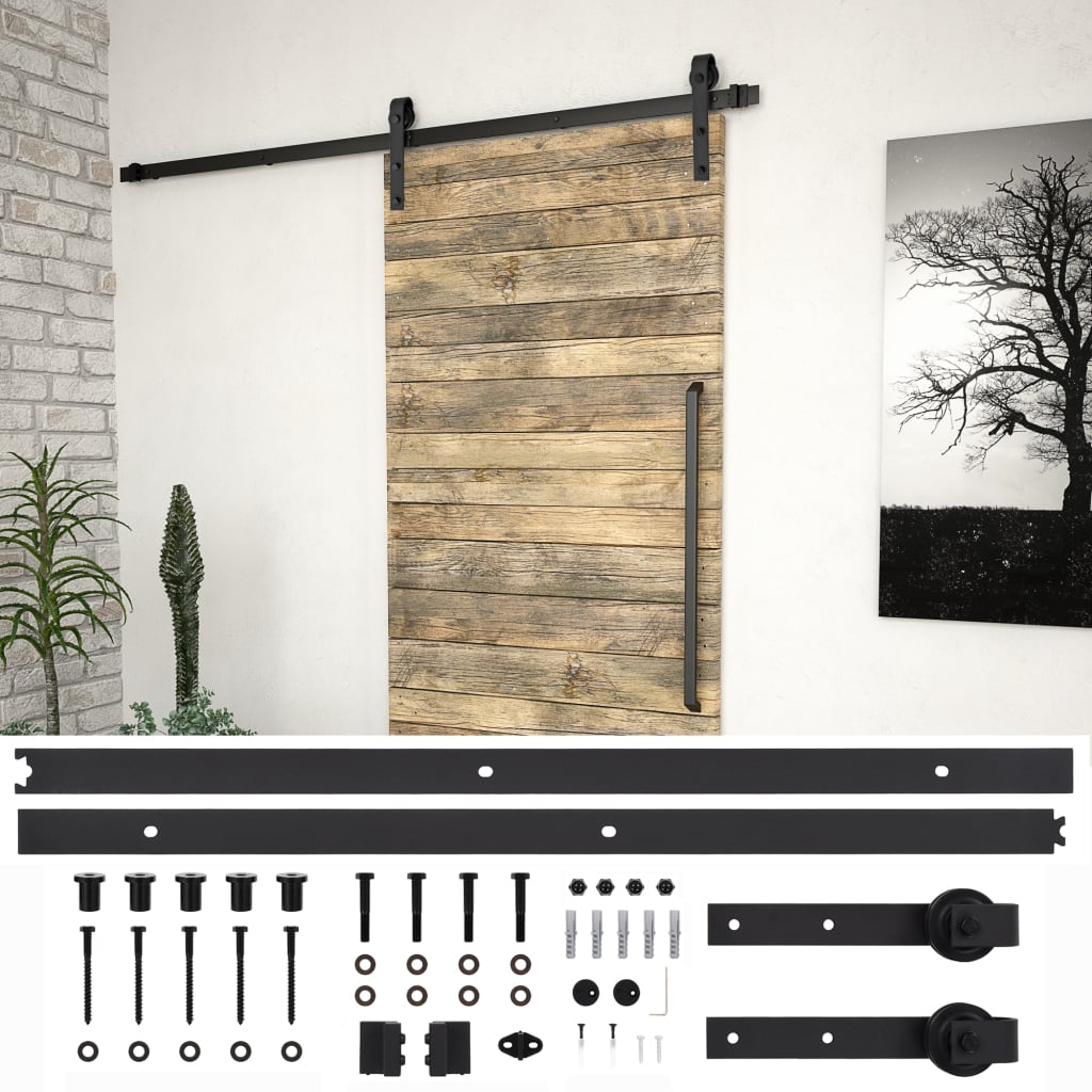 Schiebetürbeschlag-Set SKIEN 183 cm Stahl Schwarz