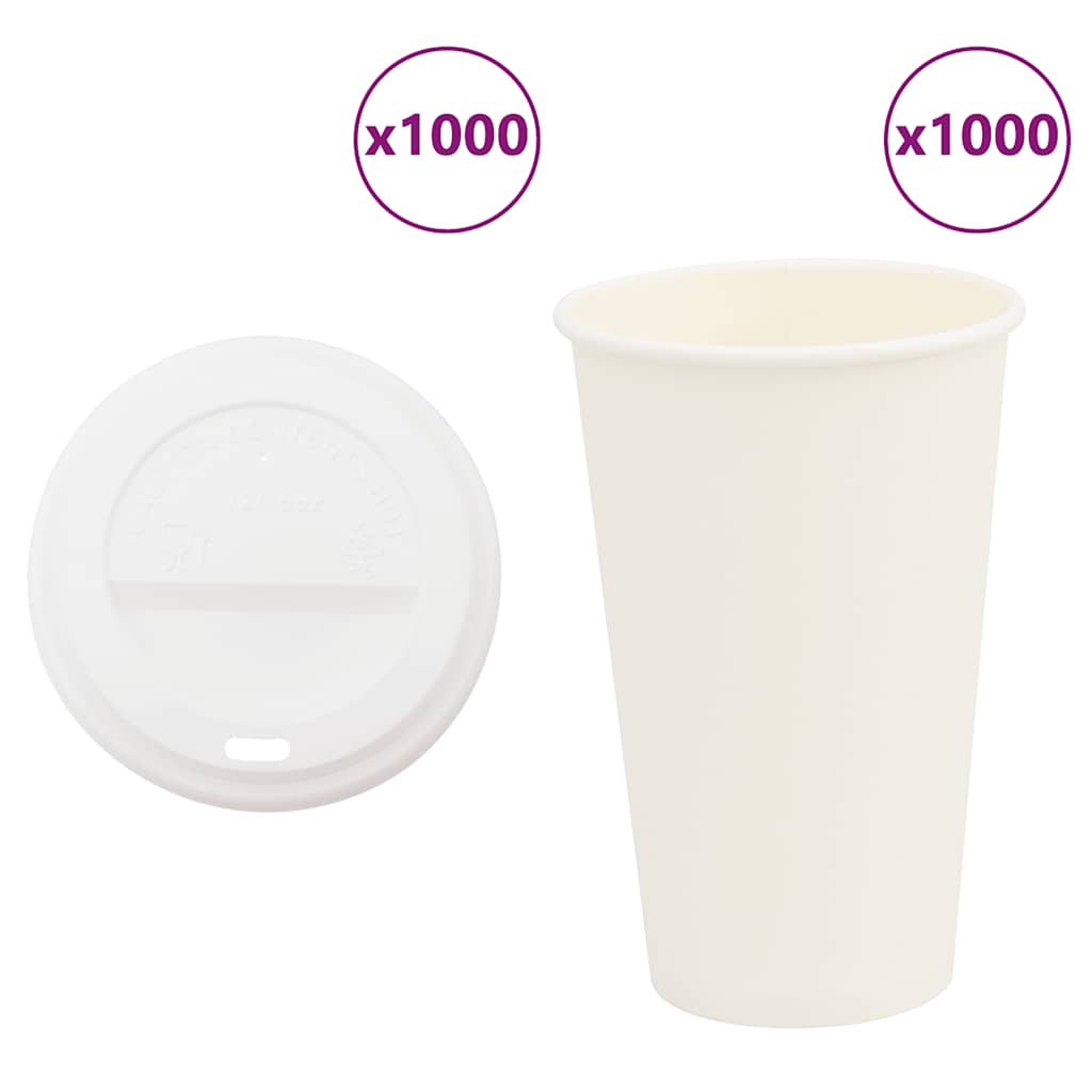 Pappbecher mit Deckeln 1000 Stk. 12oz 300ml