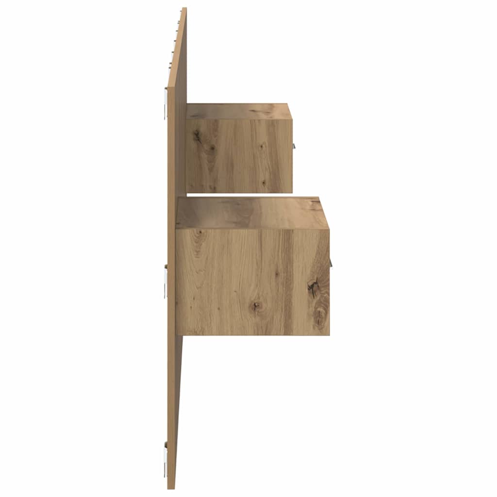 Kopfteil mit Nachttischen Weiß Holzwerkstoff