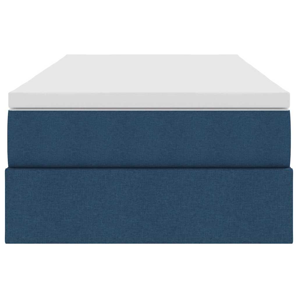Aufbewahrungsbett mit Matratze Hellgrau 90 x 190 cm Polyester