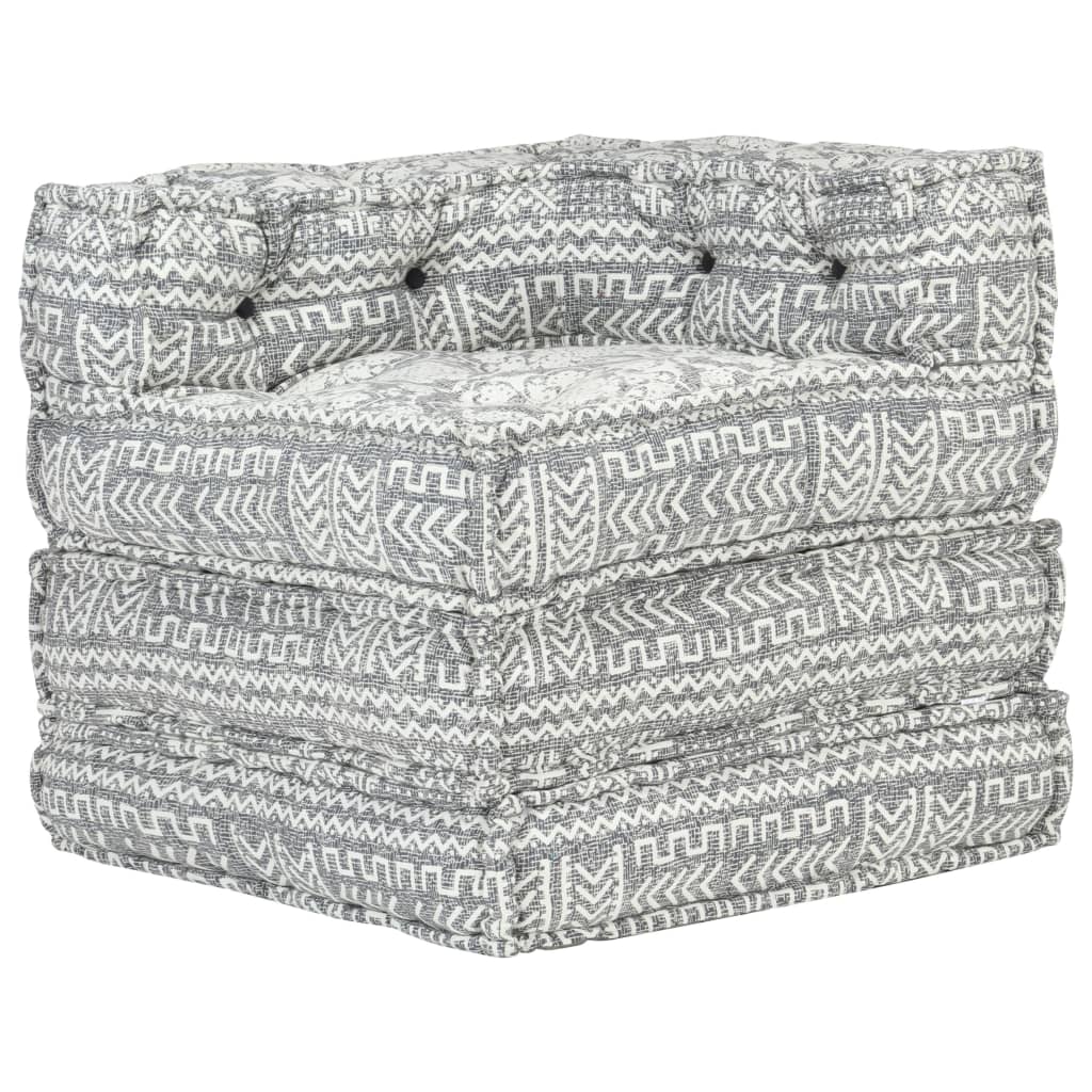 2-Sitzer Modularer Pouf Patchwork Stoff