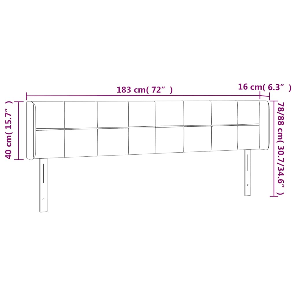 Kopfteil mit Ohren Dunkelblau 93x16x78/88 cm Samt