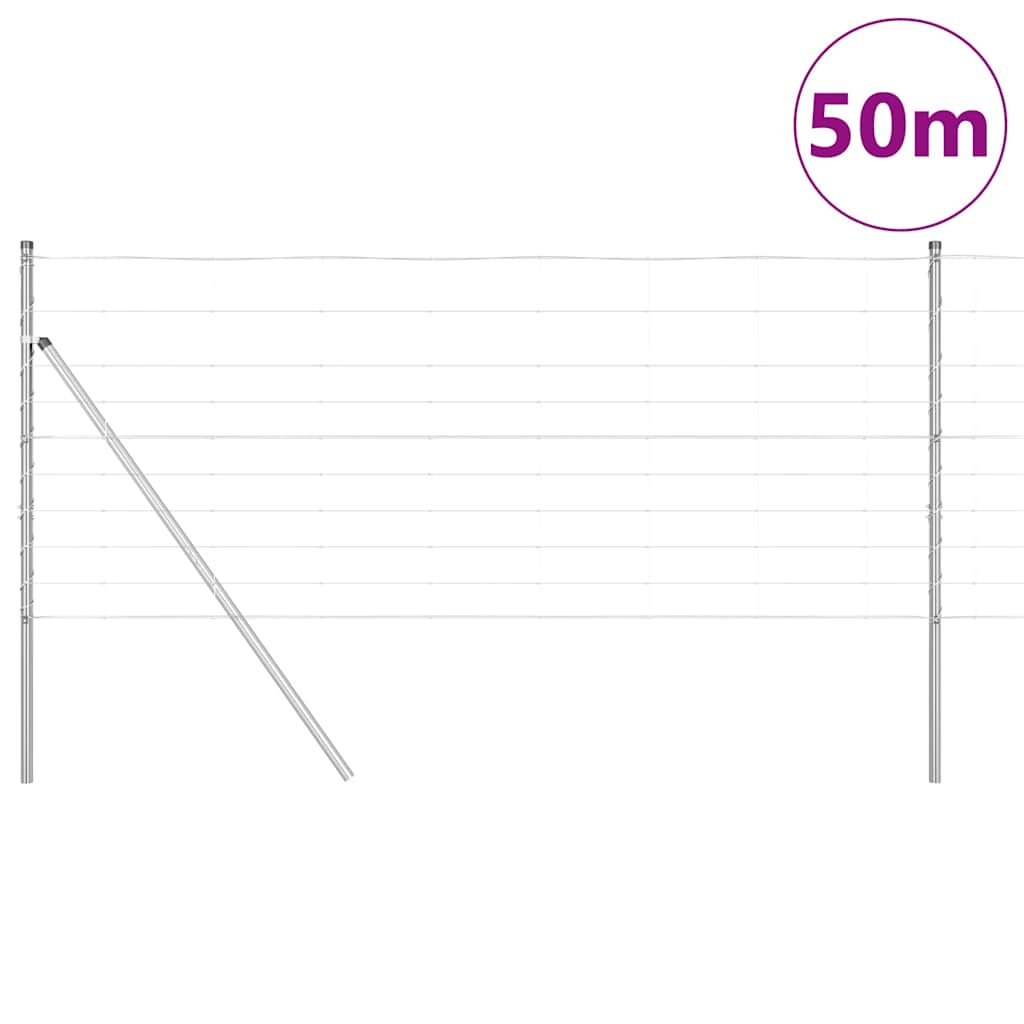 Ground Fix Geschweißter Drahtzaun 25 x 0,8 m Silber Netz