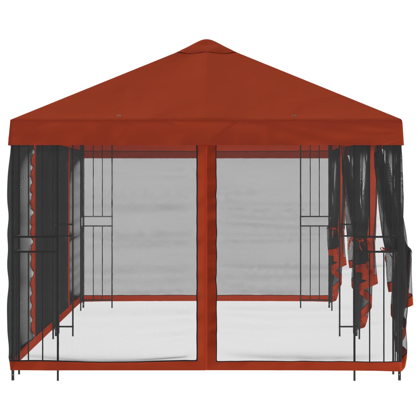 Pavillon mit Seitenwänden 6 x 3 m Beige Polyester und Stahl 190