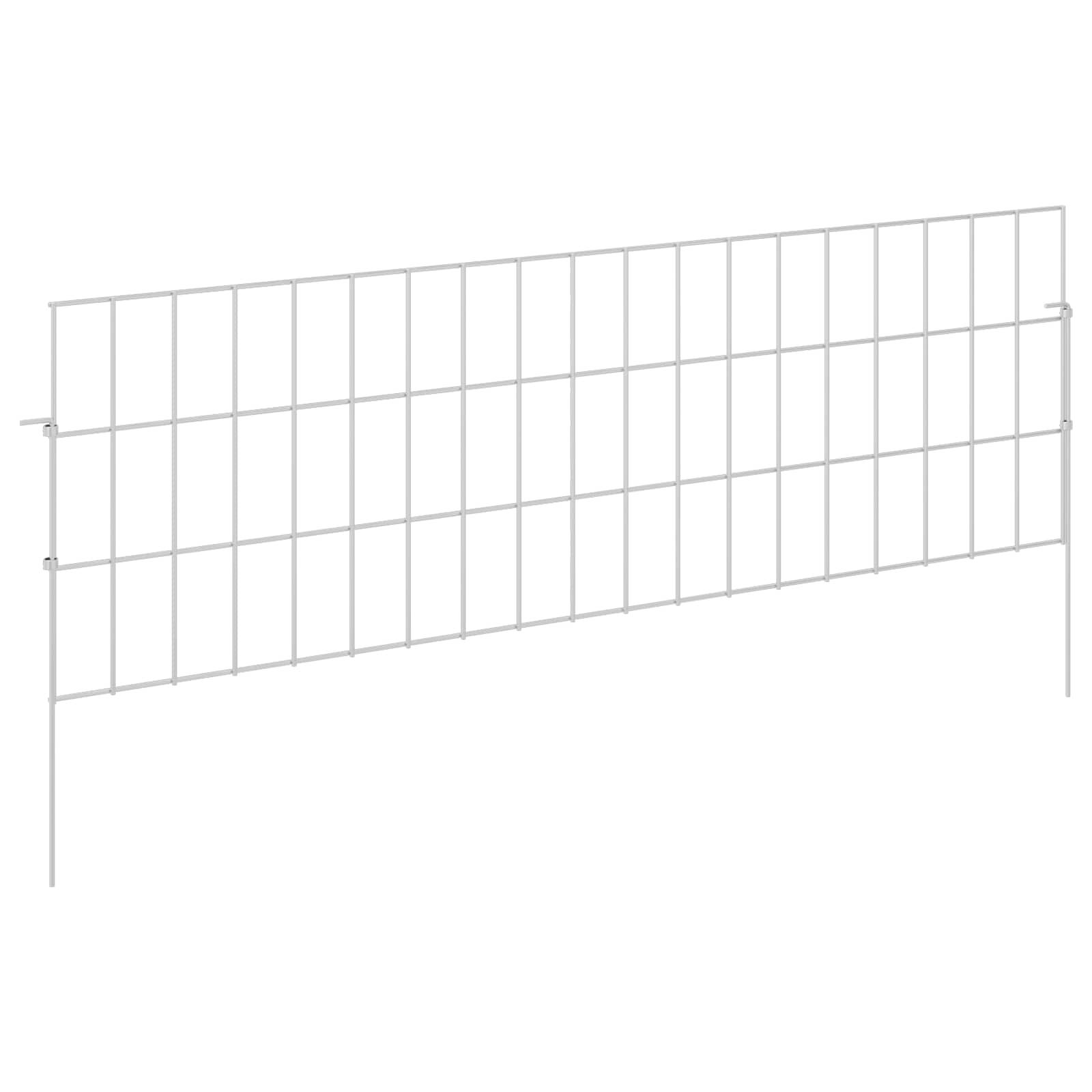 Gartenzaun mit Pfählen 12 pcs 35 x 30 cm Mesh Verzinkter Stahl