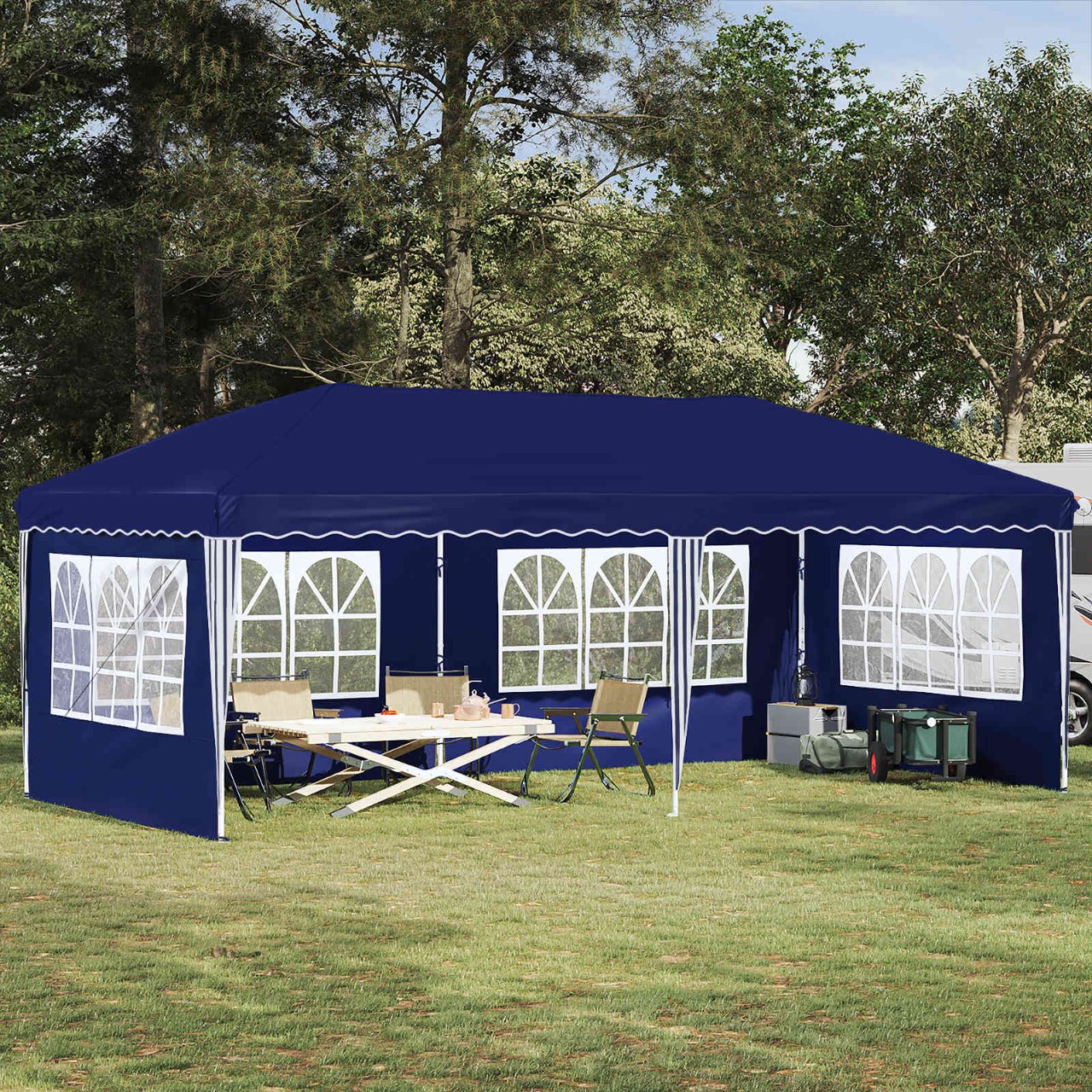 Pop-up Partyzelt 575 x 290 x 245 cm Creme