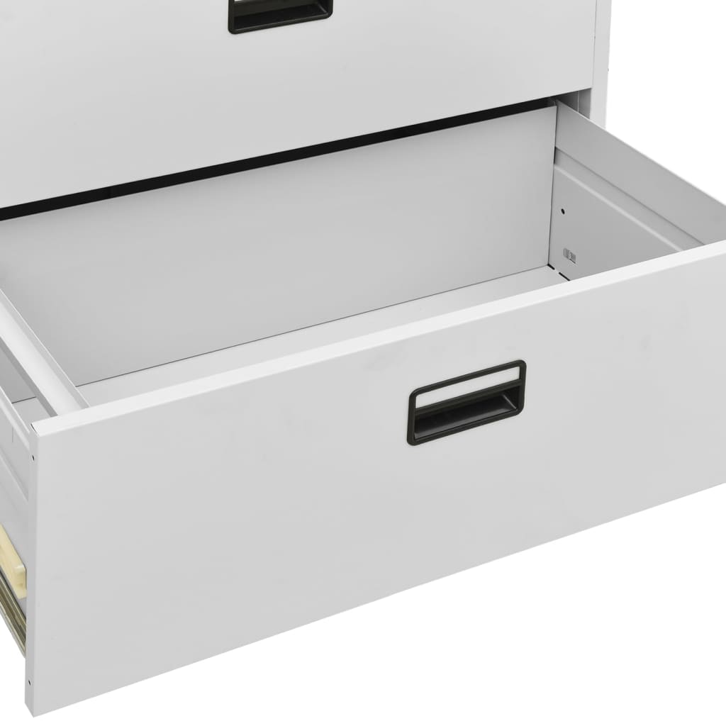 Aktenschrank Weiß 90x46x72,5 cm Stahl