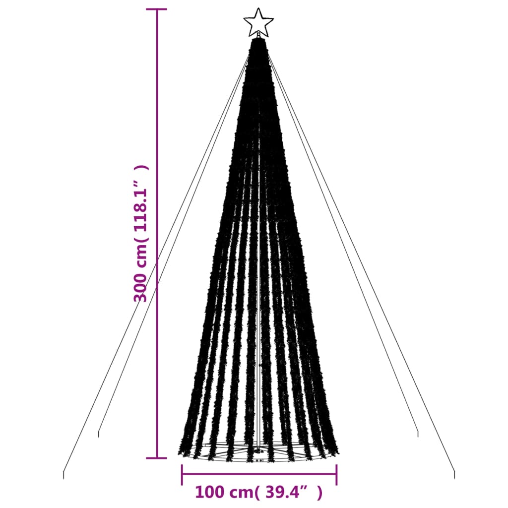 LED Weihnachtsbaum 275 LEDs Warmweiß 180 cm