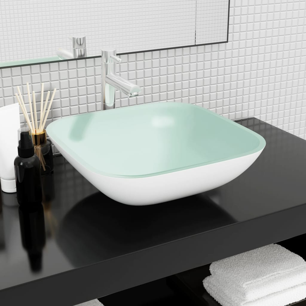 Waschbecken Glas 42x42x14 cm Transparent