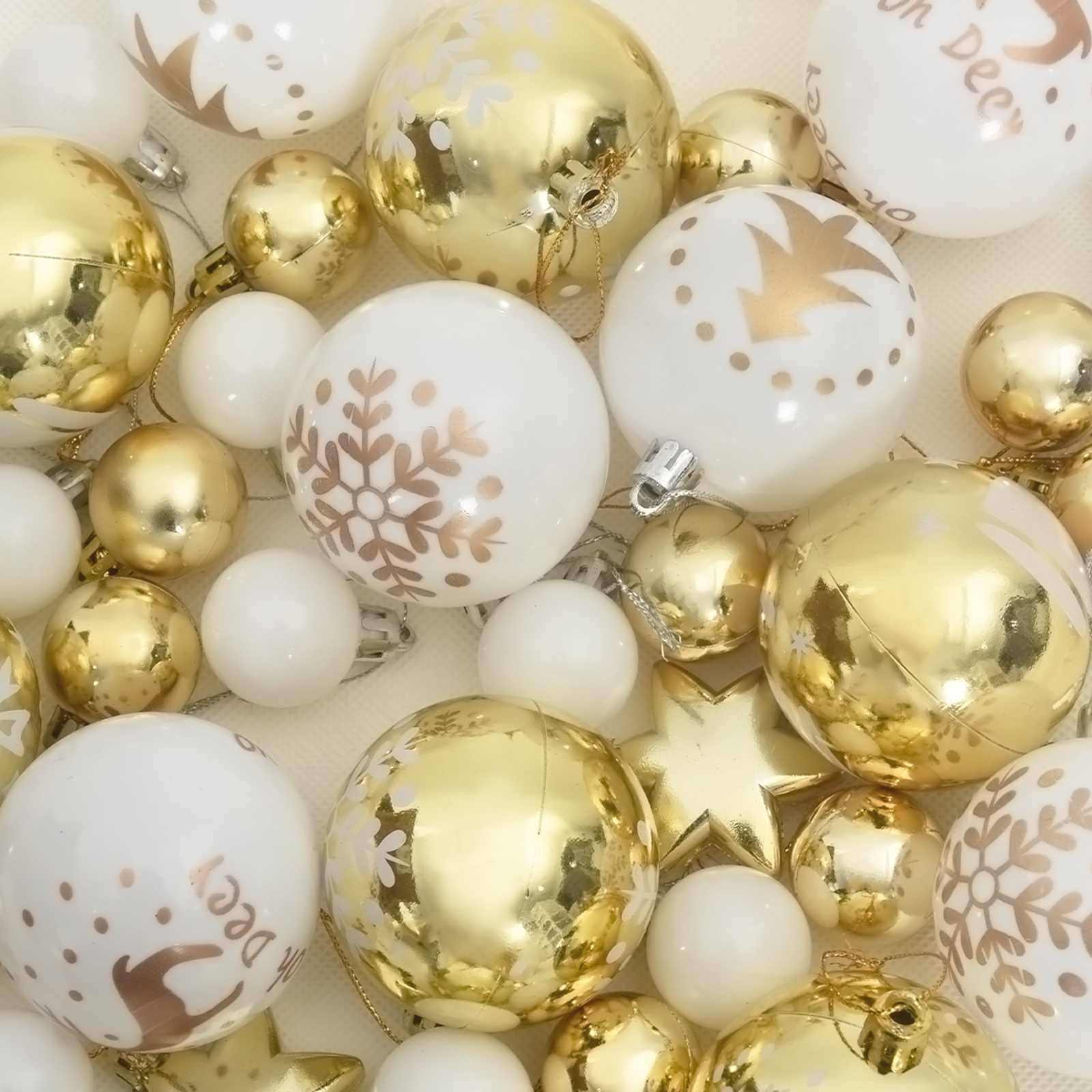 Weihnachtskugel-Set 40 pcs Gold und Rot Kunststoff