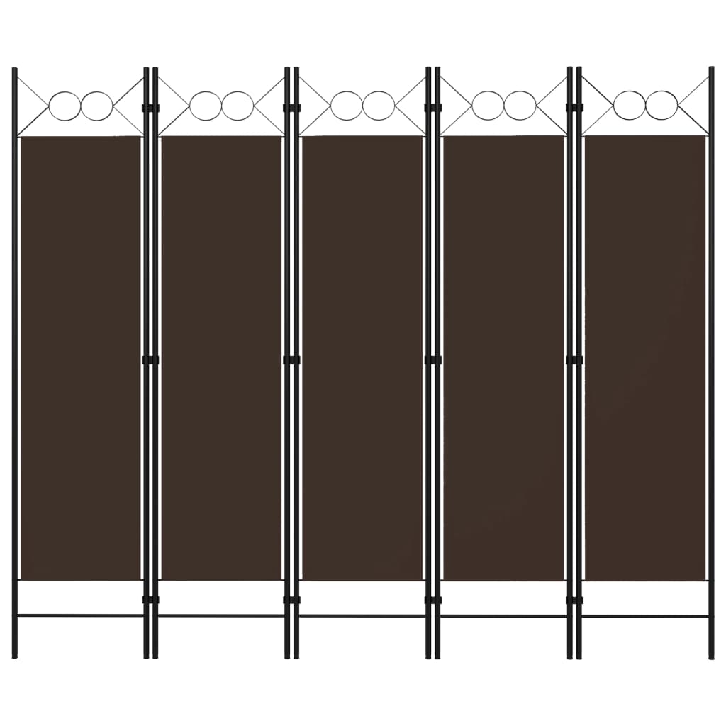 5-tlg. Raumteiler Anthrazit 200 x 180 cm