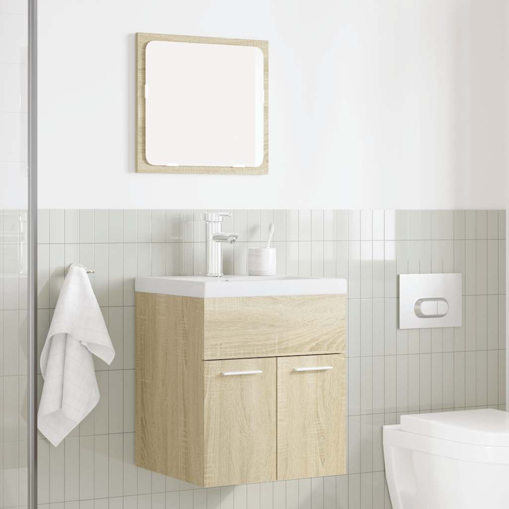 2-tlg. Badmöbel-Set Weiß Holzwerkstoff