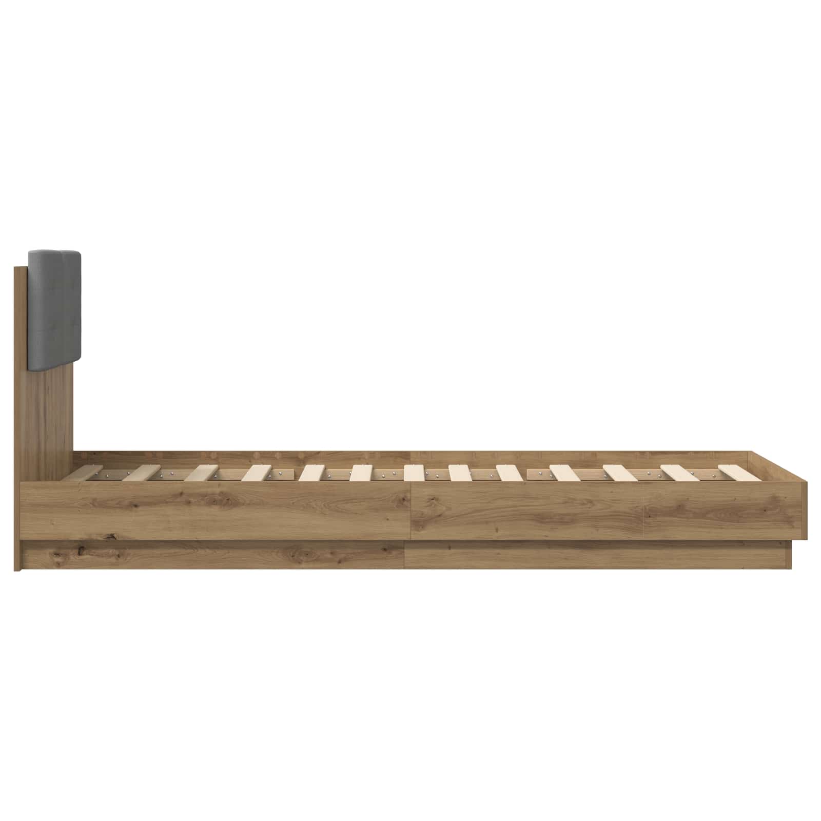 Bettgestell mit Kopfteil Grau Sonoma 180x200 cm Holzwerkstoff