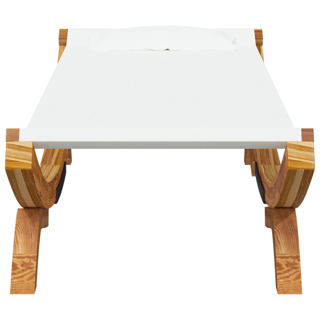 Sonnenliege 165x188,5x46 cm Bugholz Massiv Creme