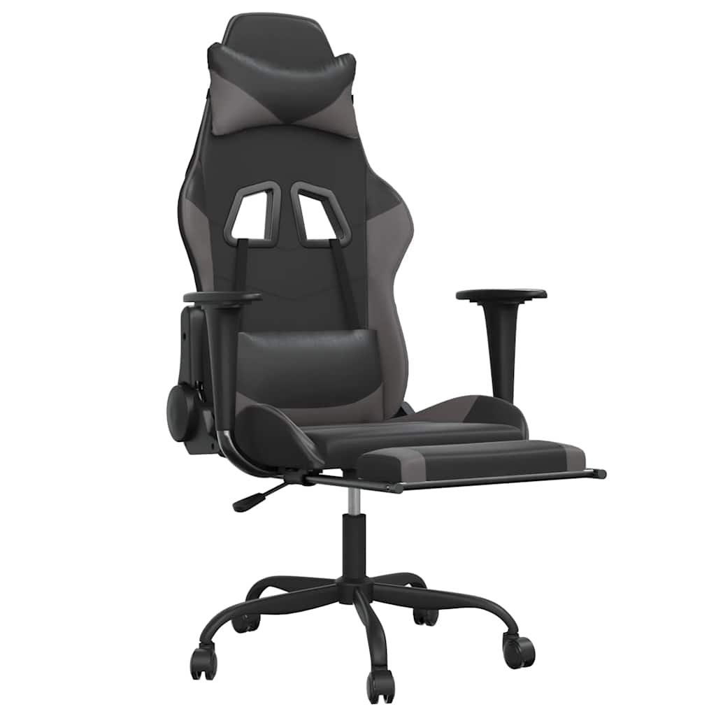Gaming-Stuhl mit Massagefunktion Schwarz und Rot Kunstleder