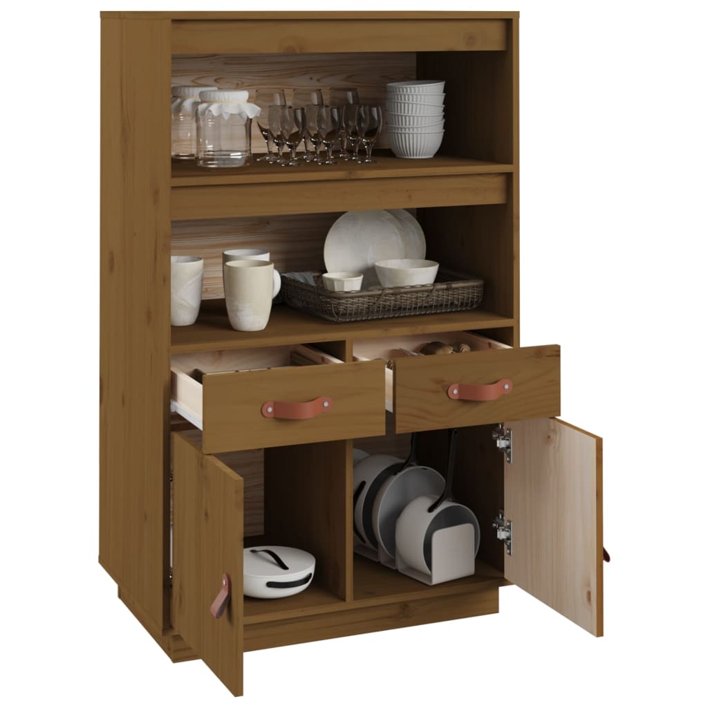 Highboard 67x40x108,5 cm Massivholz Kiefer