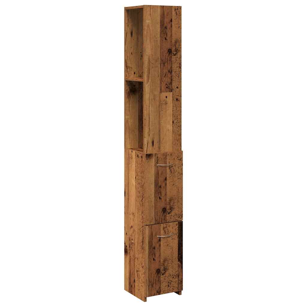 Badschrank Weiß 25x26,5x170 cm Holzwerkstoff