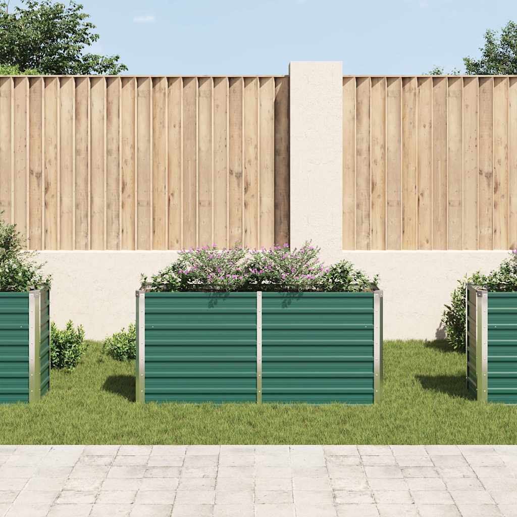 Garten-Hochbeet Verzinkter Stahl 240x80x77 cm Grün