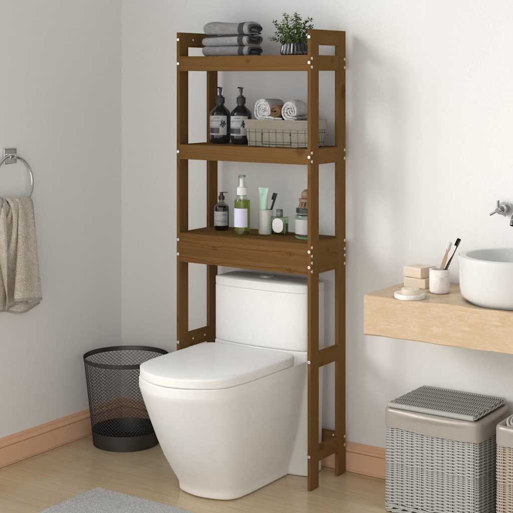 Toilettenregal 63x26x171 cm Massivholz Kiefer
