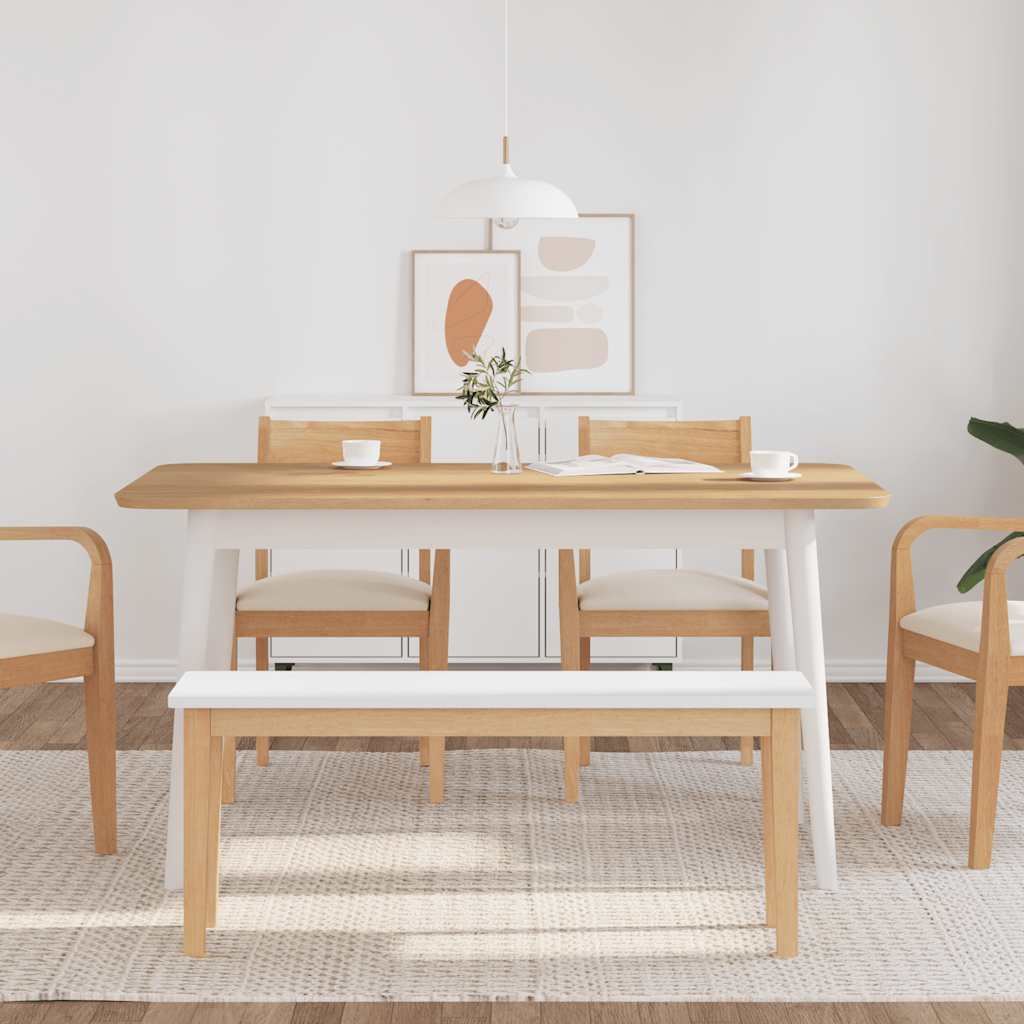 Bank 110 cm Braun Massivholz Gummibaum