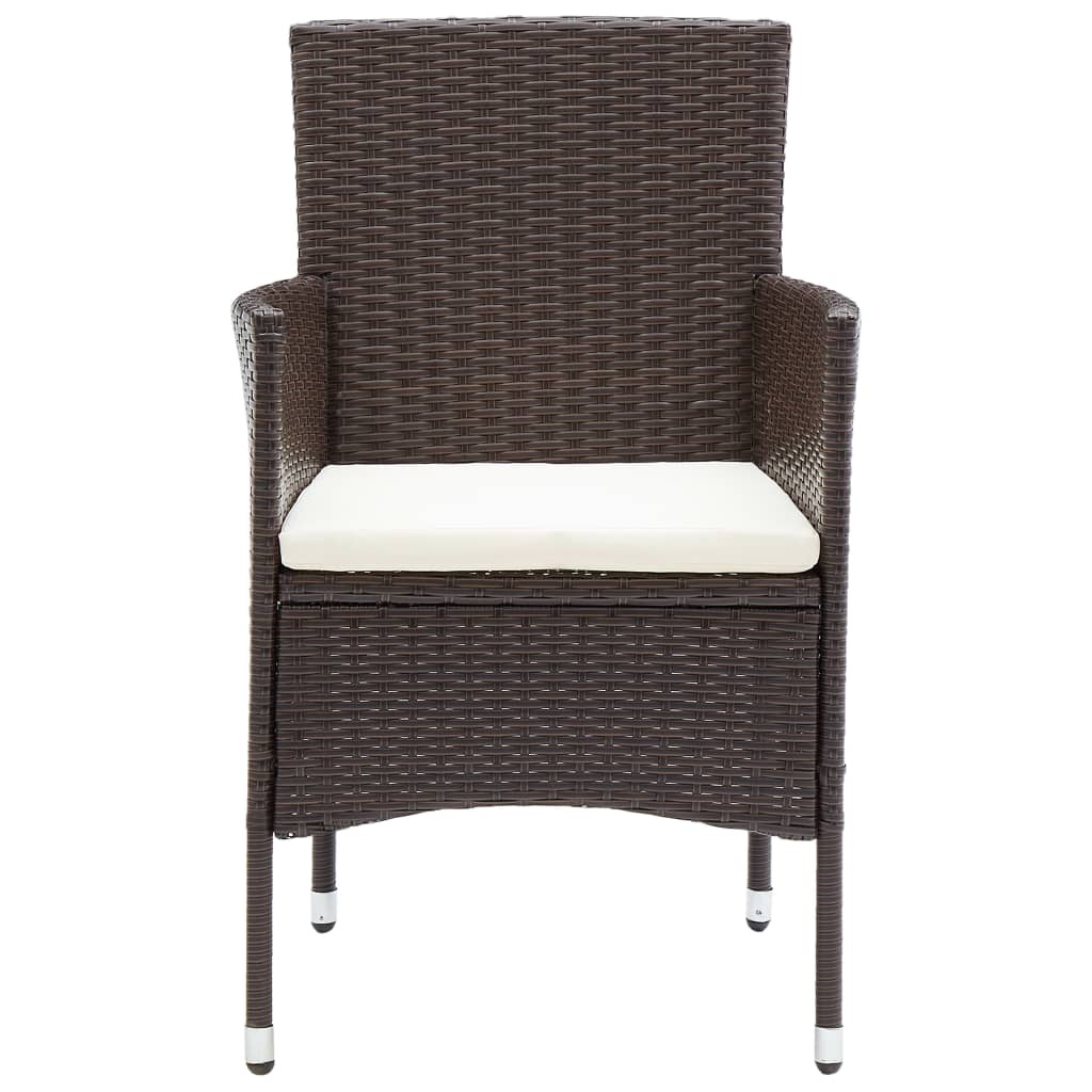 Garten-Essstühle 2 Stk. Poly Rattan Beige