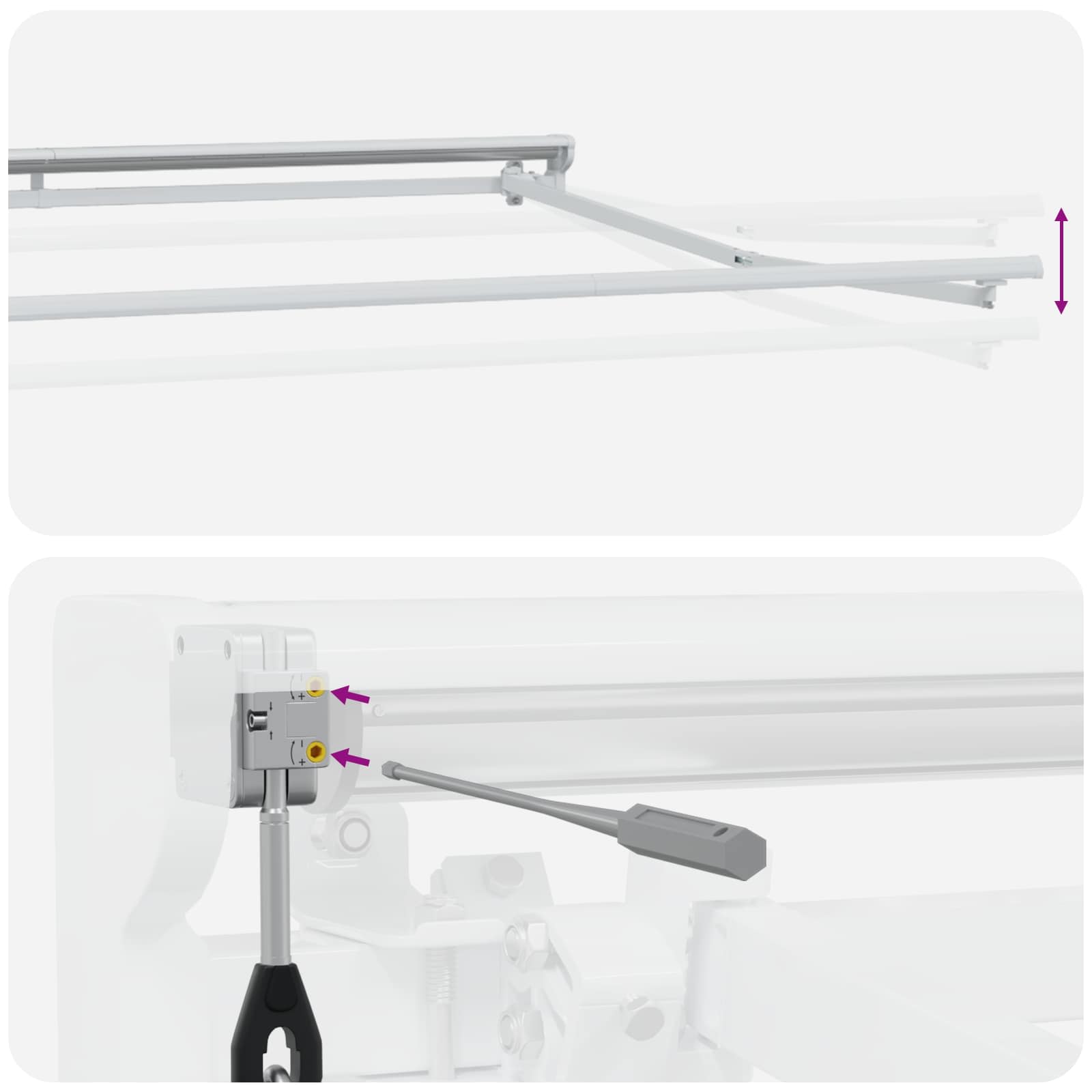 Markisenrahmen Verstellbar Weiß 2,5 x 2 m Stahl