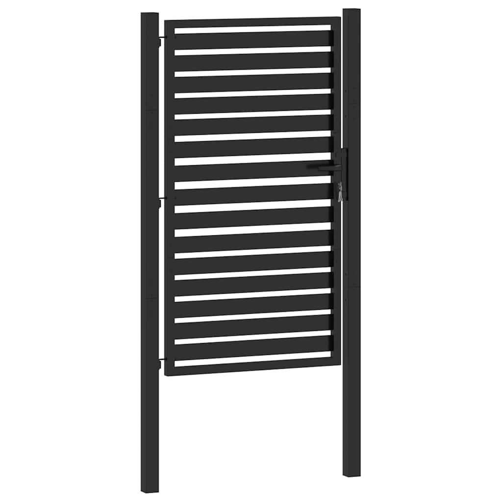Gartentor Abschließbar Schwarz 100x100 cm Aluminium