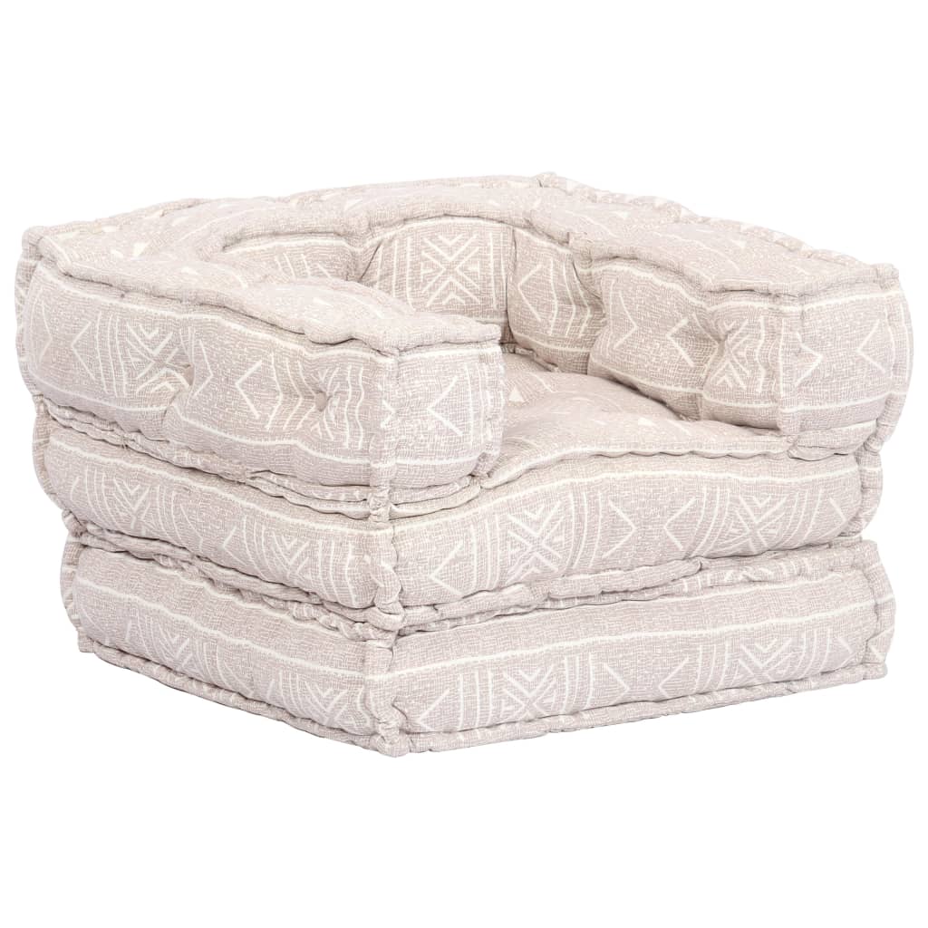 2-Sitzer Modularer Pouf Patchwork Stoff