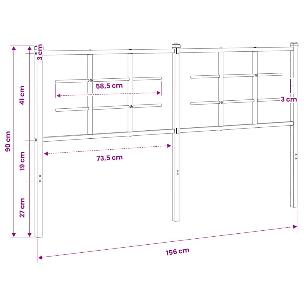 Ersatz-Kopfteil Metall Weiß 100 cm