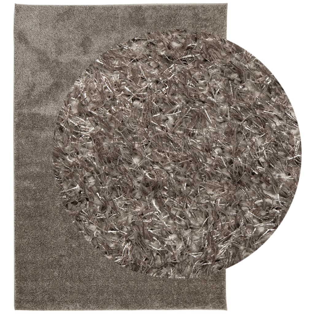 Teppich ISTAN Hochflor Glänzend Anthrazit 100x200 cm