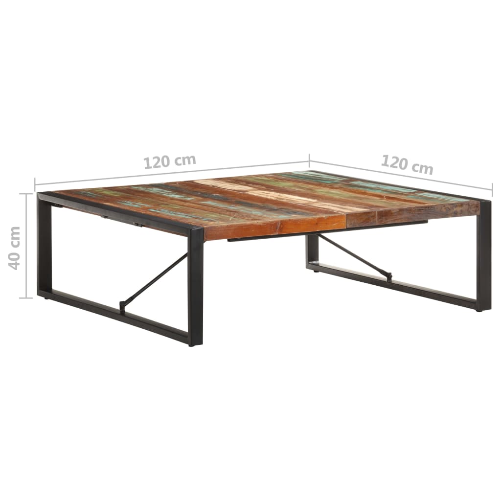 Couchtisch 140x140x40 cm Raues Mangoholz